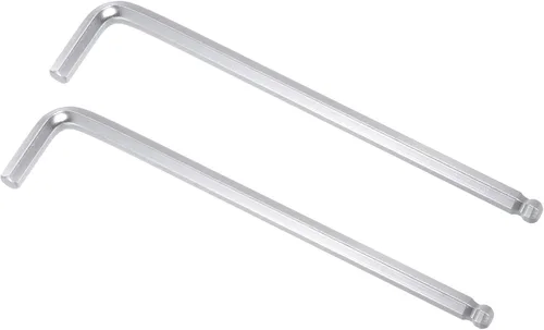 Miniatura 9 de uxcell Llave hexagonal de extremo de bola de 1/4", herramienta de reparación de brazo largo en forma de L 40Cr, SAE 2 piezas