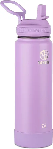 Miniatura 14 de Takeya Actives - Botella de agua de 24 onzas con tapa con popote, aislamiento de acero inoxidable de doble pared, apta para lavavajillas y sin BPA