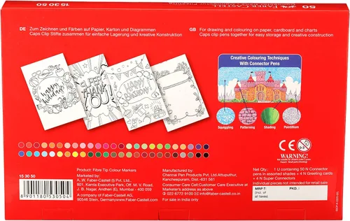 Miniatura 3 de Faber Castell Bolígrafos Conectores, Multicolor, paquete de 50