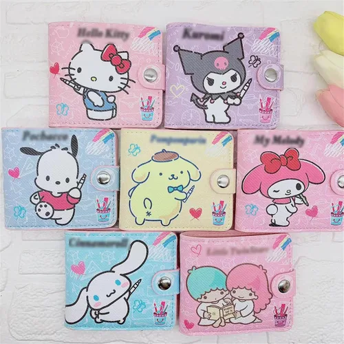 Miniatura 3 de COWLAT Cartera de anime con diseño de dibujos animados, Painting-P0cha Wallet, Anime