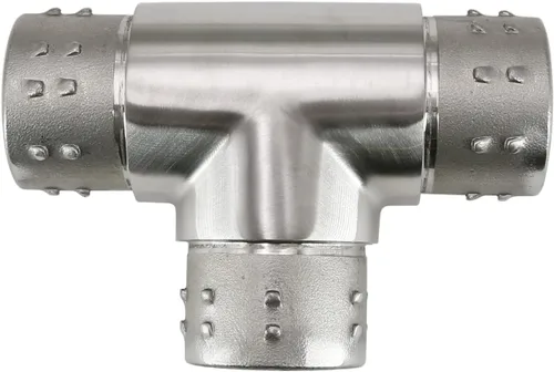 Miniatura 7 de Conector de barandilla de acero inoxidable 316, conector de codo de carpintero empotrado con forma de esquina de 3 vías para tubería de calibre 16