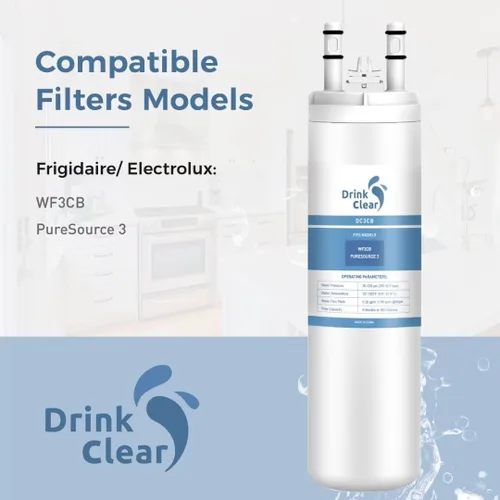 Miniatura 4 de WF3CB - Filtro de agua de repuesto para Pure Source 3, WF3CB, 706465, 242086201, 242069601, 242017800 Agua y hielo, altura de 9 pulgadas, paquete