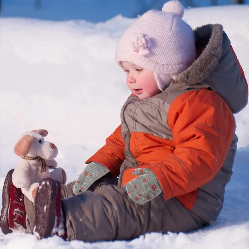 Miniatura 19 de ONESING 5 pares de guantes de invierno negros para bebés y niñas - Guantes cálidos para recién nacidos