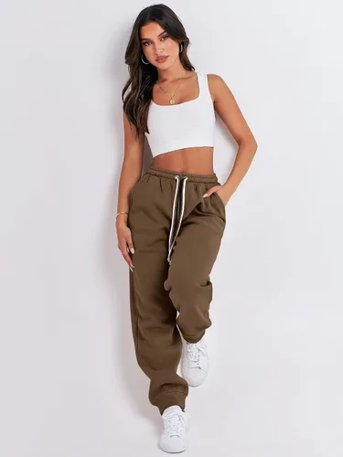 Miniatura 6 de ANRABESS Pantalones deportivos holgados de forro polar de cintura alta para mujer, pantalones deportivos Y2K para adolescentes y niñas