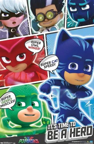 Miniatura 12 de Trends International PJ Masks - Póster de pared, 14.725 x 22.375 pulgadas, versión enmarcada de madera de granero
