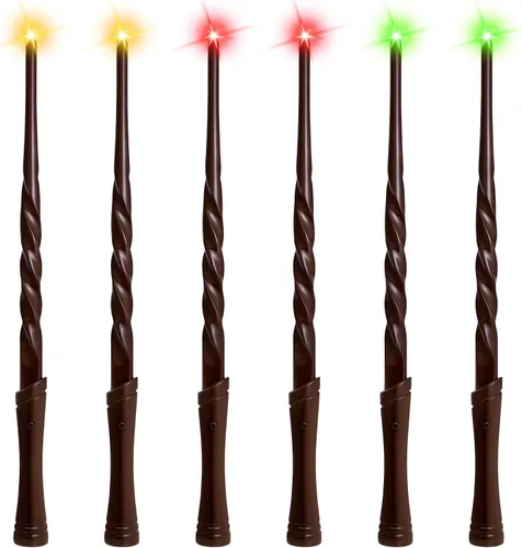 Miniatura 7 de EZVYAO Varita mágica iluminada con 4 luces y sonidos de color, paquete de 6 varitas de juguete de bruja iluminadoras para fiestas de niños, cosplay
