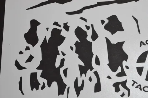 Miniatura 6 de Acid Tactical® Paquete de 2 plantillas de pintura en aerosol para aerógrafo de camuflaje de diseño único de 9 x 14 pulgadas, pistola Duracoat