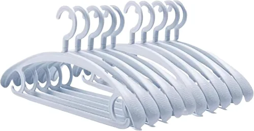 Miniatura 14 de Paquete de 10 perchas resistentes con capacidad de carga de 25 libras, colgador giratorio para ropa para trajes, perchas de hombro ancho