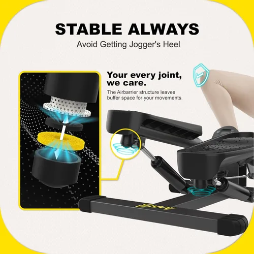 Miniatura 7 de ZIWWVY Máquina paso a paso con bandas de resistencia, mini paso a paso con capacidad de peso de 300 libras, paso a paso giratorio para entrenamiento