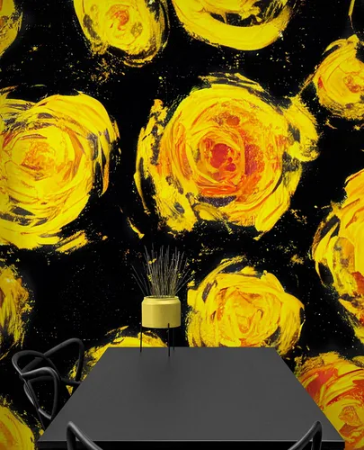 Miniatura 3 de Papel tapiz de flores para guardería, papel tapiz de flores para habitación de niñas. Papel tapiz de flores para habitación de niñas. Papel tapiz