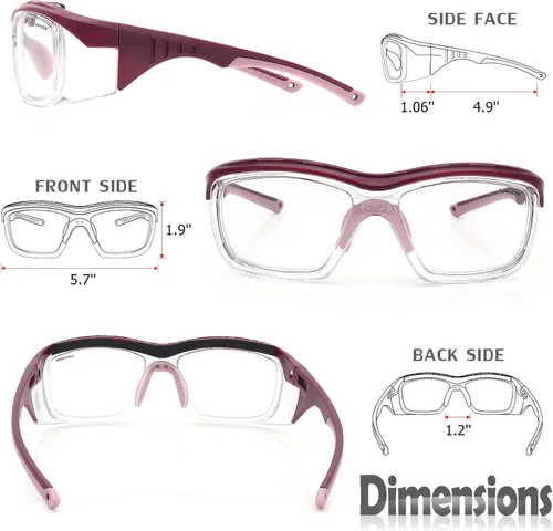 Miniatura 5 de UKNOW Anteojos de seguridad antiniebla, protección ocular con lentes transparentes de protección UV y protectores laterales, ANSI Z87.1