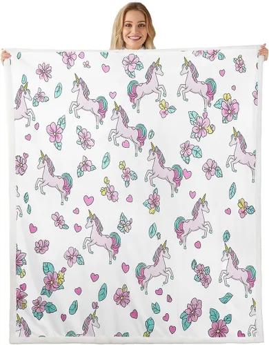 Miniatura 11 de Manfei Flower Throw Blanket Sunflower Rose Daisy Fuzzy Blanket, Botanical Floral Blanket for Bed Couch Sofa, Kids Boys Girls Room Decor