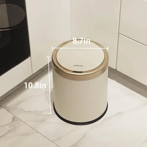 Miniatura 6 de URALFA Cubo de basura automático con sensor de movimiento para baño con tapa, cubo de basura sin contacto, cubo de basura inteligente a prueba