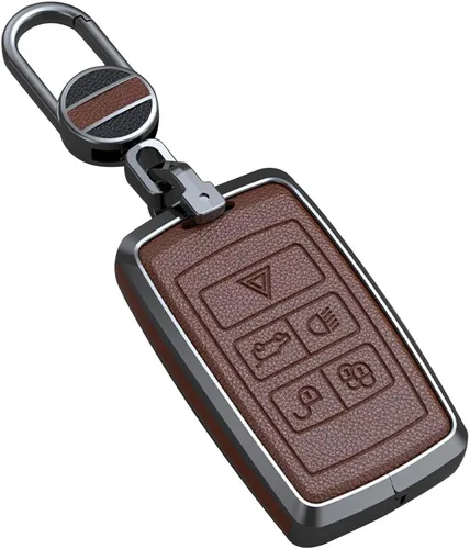 Miniatura 13 de ontto Funda para llavero Land Rover de piel antiarañazos, protección completa para Defender Discovery Sport Fit para Jaguar Negro Tipo A-Negro