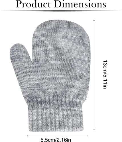 Miniatura 57 de ONESING 5 pares de guantes de invierno negros para bebés y niñas - Guantes cálidos para recién nacidos