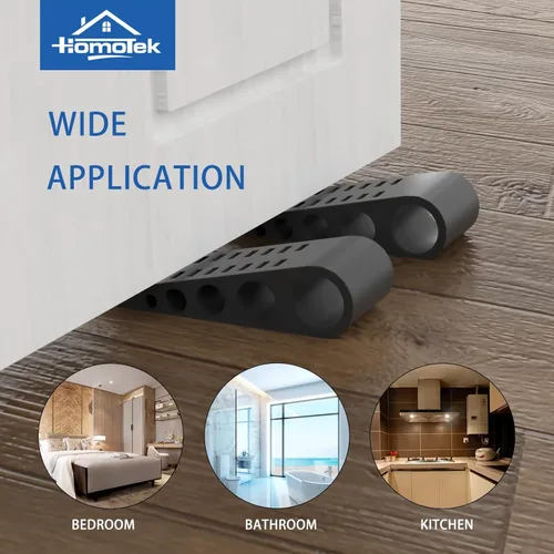 Miniatura 6 de HOMOTEK Paquete de 2 topes de puerta de goma con forma de cuña para puertas de puerta, protectores de pared para piso e parte inferior de la puerta