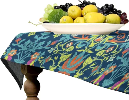 Miniatura 304 de Mantel Floral Retro de Pájaros, Diseño Original Bohemio William Morris Estampado Cubierta de Mesa para Hogar Picnic Fiesta Comedor Cocina William