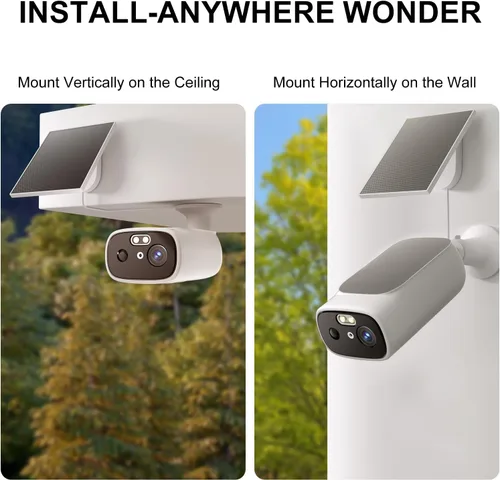Miniatura 5 de Cámaras de seguridad solar 2K inalámbricas para exteriores, cámaras WiFi de 2.4/5 GHz para seguridad del hogar, detección de movimiento AI, visión