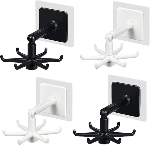 Miniatura 9 de Ganchos Portautensilios Colgantes Soporte para Utensilios de Cocina Gancho para Pared Montaje con Rotación de 360 Grados Gancho Plegable