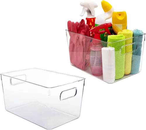 Miniatura 12 de Contenedores de almacenamiento de plástico transparente, perfectos para la organización de la cocina o la organización y almacenamiento