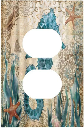 Miniatura 12 de Cubiertas de Interruptor de Luz Artísticas de Cuádruple Palanca con Hojas Tropicales Florales Boho, Flores Bohemias Decorativas Botánicas, Placas