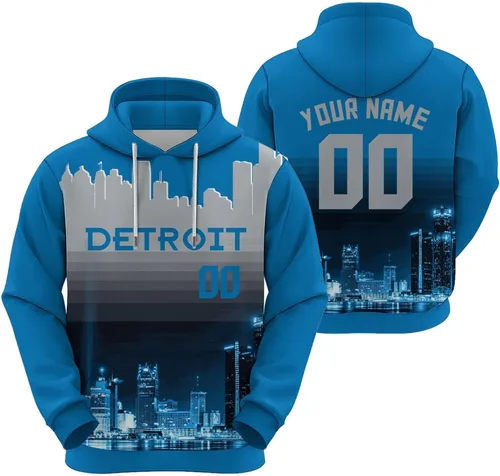 Miniatura 8 de Custom Football Hoodies City Night Skyline Personalized Sweatshirt Name Number Fan Gift Pullover for Men Women Youth