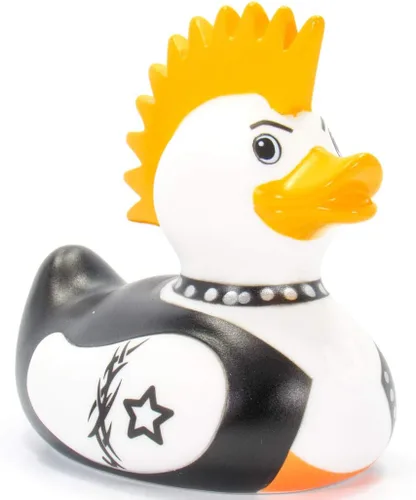 Rock Idol - Juguete de baño de pato de goma de Bud Duck | Elegante embalaje de regalo - "Rock the tub of love!" | Seguro para niños | Coleccionable