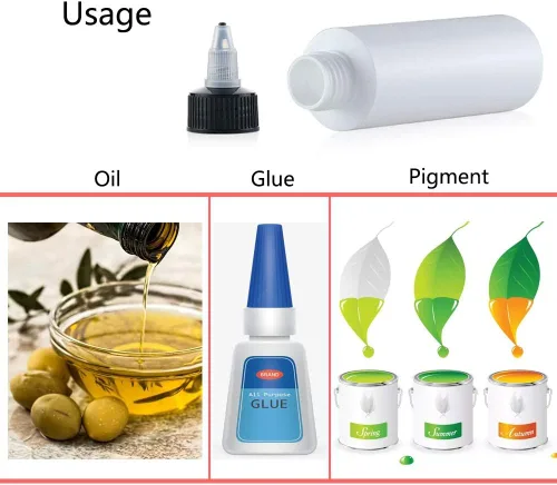 Miniatura 4 de Meirrnyyu 20 piezas de botellas de plástico para condimentos de 4 oz con tapas de rosca, botella de salsa con tapa despachadora, botellas