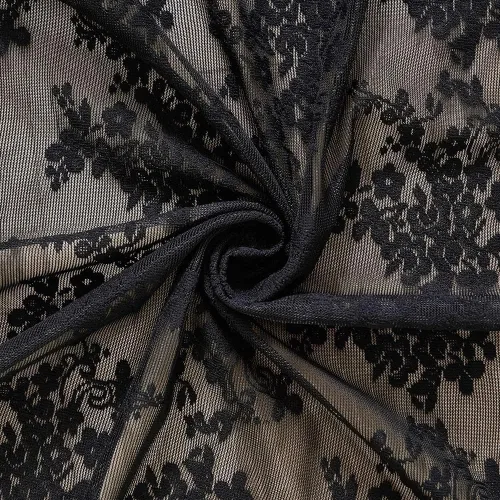 Miniatura 6 de YJ YANJUN Cortinas negras para dormitorio de 90 pulgadas de largo, 2 paneles de cortinas traslúcidas victorianas florales de Halloween para sala