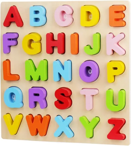 Rompecabezas del alfabeto, rompecabezas de letras ABC de WOOD CITY para niños pequeños de 1, 2, 3 años, juguetes educativos de aprendizaje para