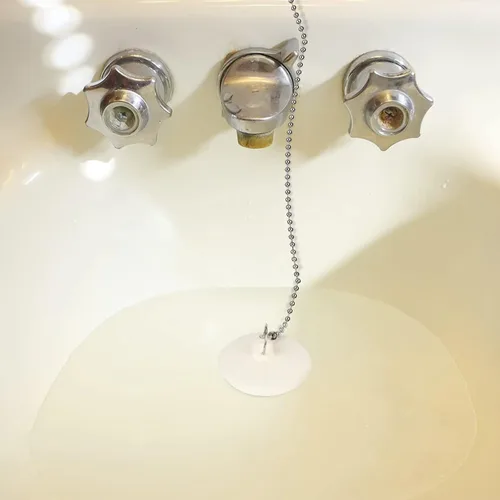 Miniatura 4 de Paquete de 2 tapones de bañera, tapones de goma para bañera con tapón de drenaje con cadena de cuentas de acero inoxidable de 15", tapón de baño