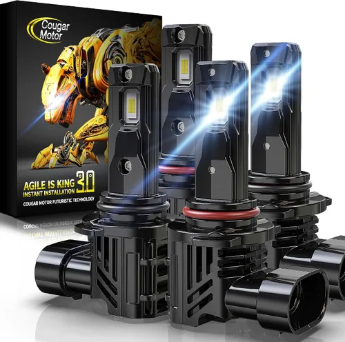 Miniatura 10 de Cougar Motor Bombillas antiniebla H4, sin polaridad con ventilador de refrigeración ATV/UTV H4, lámparas antiniebla auxiliares, Plug-N-Play, paquete