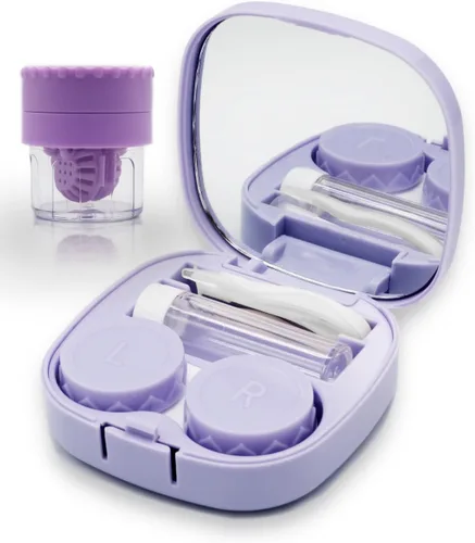 Miniatura 8 de Vastsoon Estuche para Lentes de Contacto, Lindo Kit de Aplicador de Lentes de Contacto de Tamaño de Viaje con Espejo, Herramienta Removedora