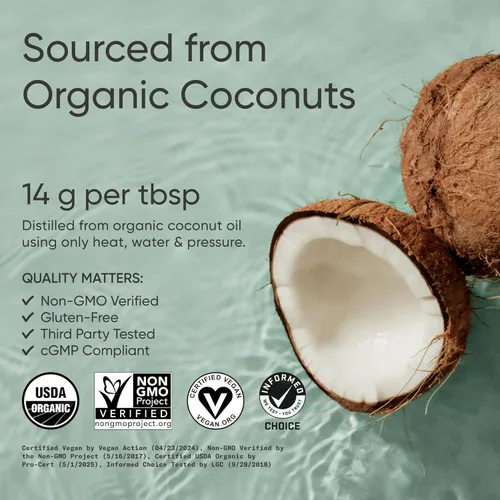 Miniatura 2 de Sports Research® Aceite orgánico MCT de 16 onzas, espectro completo (C8, C10, C12) procedente de aceite de coco, combustible Keto para cerebro