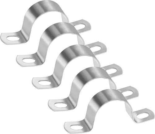 Miniatura 27 de M METERXITY Paquete de 3 abrazaderas de conducto, correa rígida de acero inoxidable 304 de 3-1/2 pulgadas M89 U con 2 agujeros