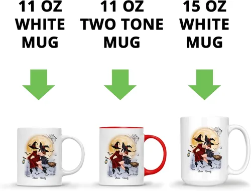 Miniatura 6 de Gossby Taza de café personalizada con texto en inglés "Always Sister", regalo personalizado para hermana con diseño, nombre, taza de Halloween