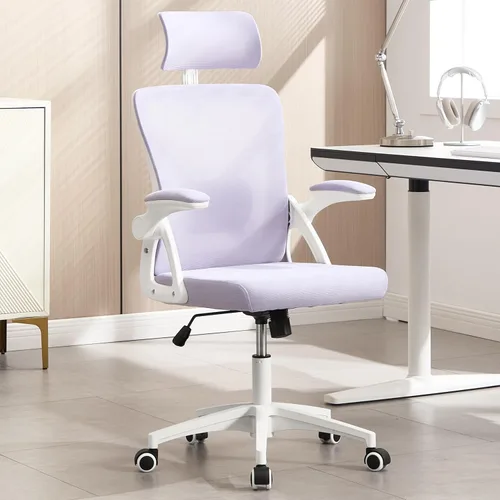 Miniatura 8 de Silla de Oficina, Silla de Escritorio Ergonómica con Soporte Lumbar Ajustable, Silla de Oficina Púrpura de 400 Libras Silla de Computadora de Malla