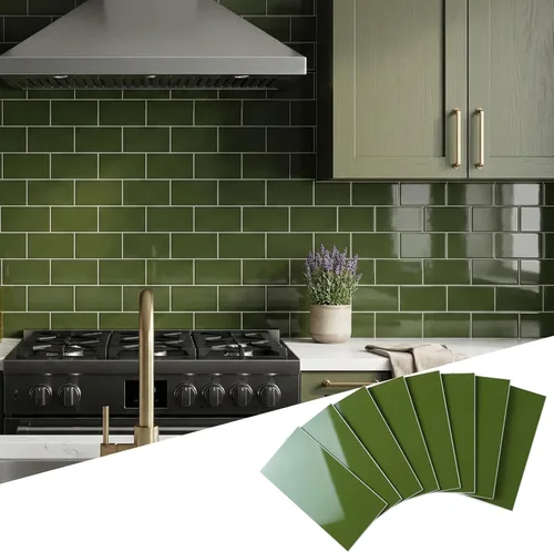 Miniatura 22 de Yipscazo Azulejo de pared compuesto de PVC 3D de 3 x 6 pulgadas para despegar y pegar en azulejos para cocina, baño, lavandería, chimenea