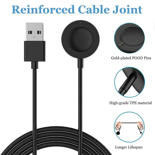 Miniatura 3 de Cargador para Fossil Gen 6/Gen 5/Gen 5E/Gen 4, Michael Kors Gen 6 5 5E 4, cable de carga magnético para reloj inteligente, 3.3 pies (negro)