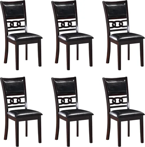 Miniatura 18 de New Classic Furniture Gia - Silla de comedor (juego de cuatro), asiento y respaldo tapizados en tela gris claro, color gris