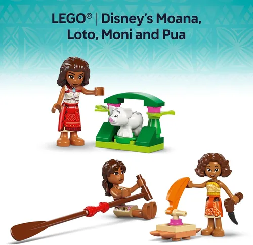 Miniatura 6 de LEGO Disney Canoa de Aventura de Moana Set de Juguete de Construcción - Barco de Juguete de Juego de Simulación para Niños y Niñas, Edades 6+ - Idea
