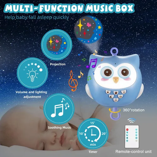 Miniatura 2 de Cuna móvil para bebé con música y luces para niños, animales móviles musicales para cuna, juguetes para niñas, juguetes colgantes, portátil, safari
