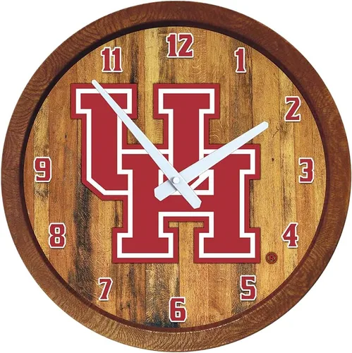 Miniatura 78 de The Fan-Brand NCAA Oklahoma Sooners: Reloj de pared con parte superior de barril de imitación para decoración de bar, decoración de fiesta
