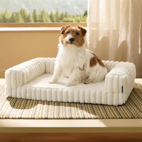 Miniatura 24 de Bedsure - Cama ortopédica para perros medianos, camas impermeables de espuma viscoelástica medianas con lados, sofá de espuma de nido de abeja