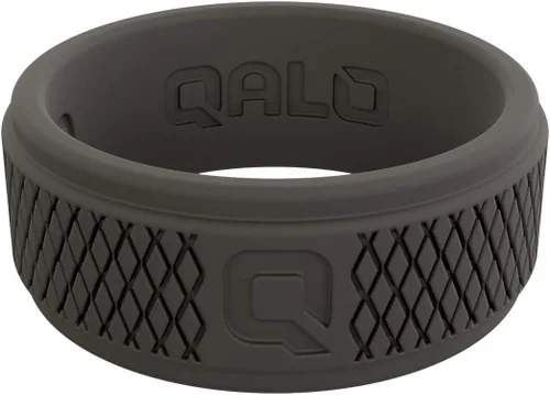 Miniatura 2 de QALO Crosshatch Q2X - Anillo de goma de silicona para hombre, anillo de boda de goma, transpirable, duradero, anillo de boda de goma para hombres