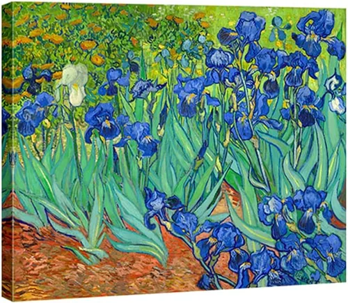 Miniatura 15 de Wieco Art Lienzo enmarcado para pared, impresiones de lirios de Van Gogh, flores famosas, pinturas al óleo, reproducción moderna de lienzo giclée