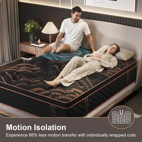 Miniatura 4 de Hybrid Mattress, Medium Firm Gel Memory Foam & Pocket Springs - Motion Isolation & Pressure Relief for Back & Side Sleepers, CertiPUR-US Certified