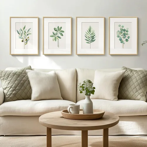 Miniatura 9 de Arte de pared botánico enmarcado en blanco y negro para baño, ilustraciones de plantas florales de granja para paredes de baño, 4 piezas