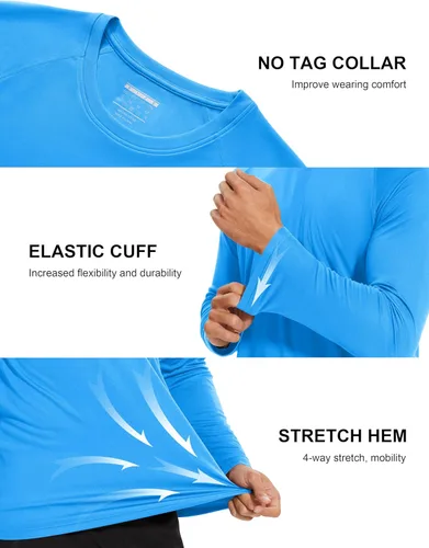 Miniatura 133 de MAGCOMSEN Camisas de manga larga para hombre, protección solar UPF 50+, camisetas atléticas para senderismo, correr, entrenamiento, protección