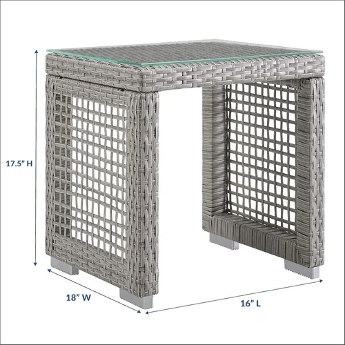Miniatura 3 de Modway Aura Piece - Juego de mimbre para exteriores, Moderno/Contemporáneo, gris gris